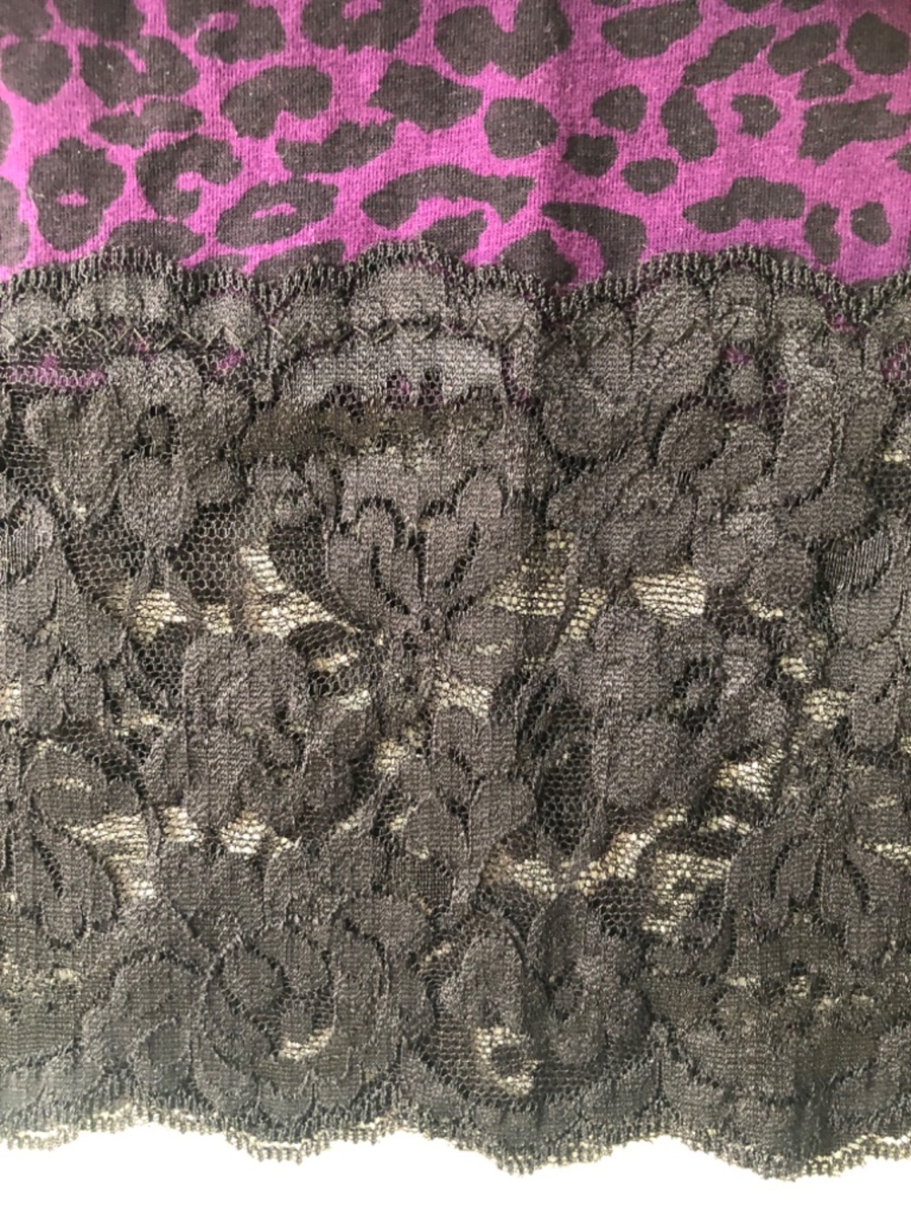 Cami/Tank Black Lace & Purple Animal Print SM - Picture 4 of 9